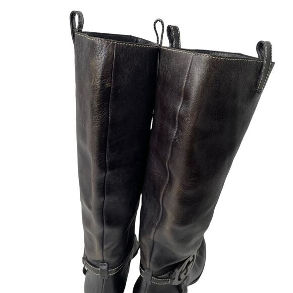 Gucci Interlocking G Logo Tall Riding Boots Knee Leather Black 7 GUC - Picture 14 of 16